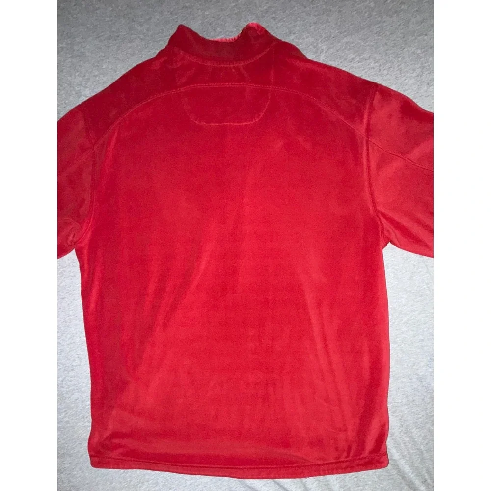 Tommy Bahama Men 1/4 Quarter Zip Pullover Red Paradise Tech Coastal Prep Size L